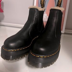 Dr. Martens - Women's Platform-  2976 Quad Fur Chelsea Boots